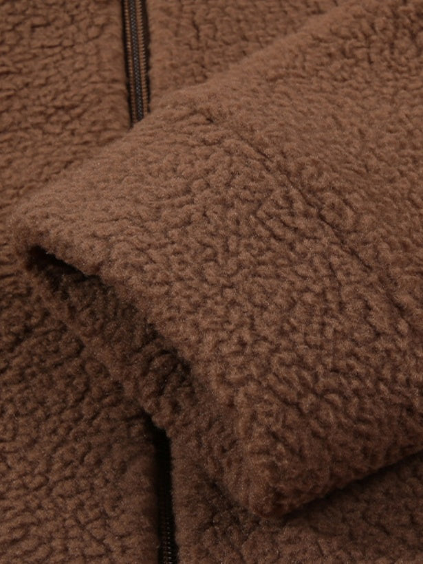 Fleece Plush Thickening Stand Collar Jackets