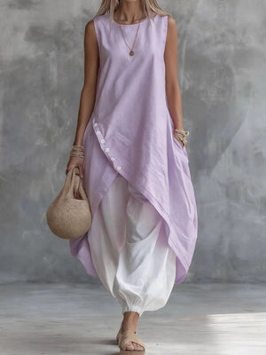 Sleeveless Loose-fitting Long Dress With Pockets