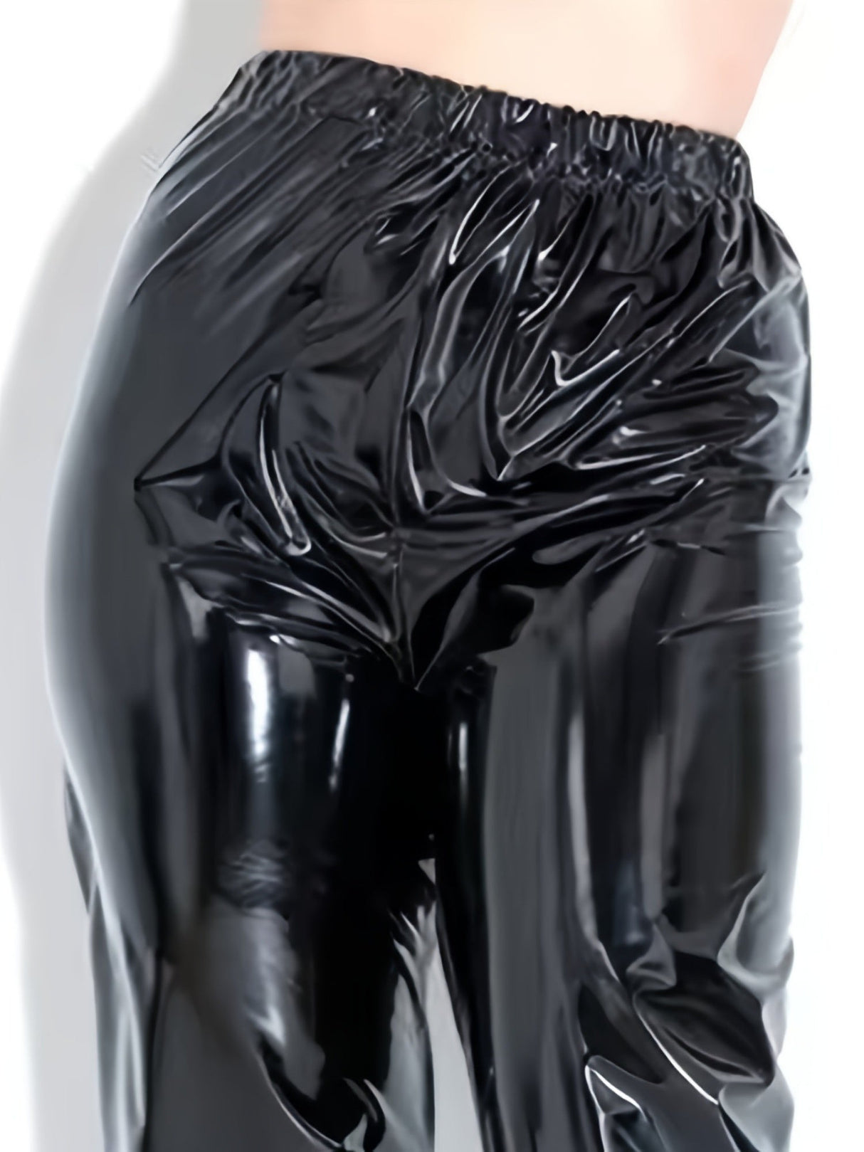 Glossy PU Leather Tighten Waist And Leg Cincher Pants