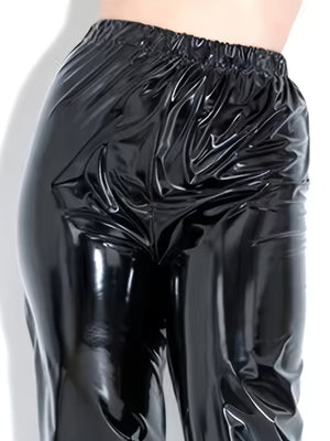 Glossy PU Leather Tighten Waist And Leg Cincher Pants