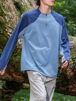 Outdoor Sports Quick-drying Moisture Absorption Sweating UV Protection Zipper Mountain Climbing Long-sleeved T-shirt