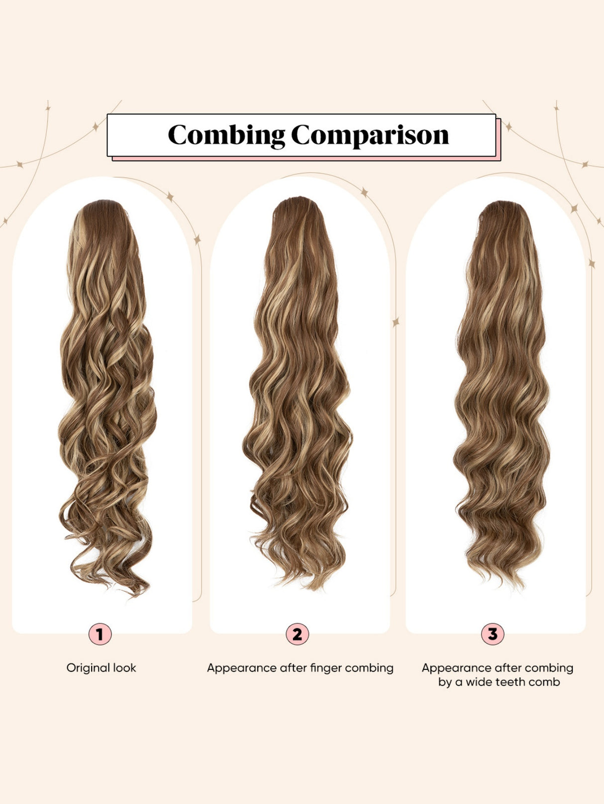 Water Ripple Drawstring Style High-temperature Synthetic Fiber Long Curly Hair