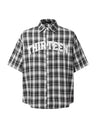 Retro Rivet Letter Embroidery Plaid Shirts