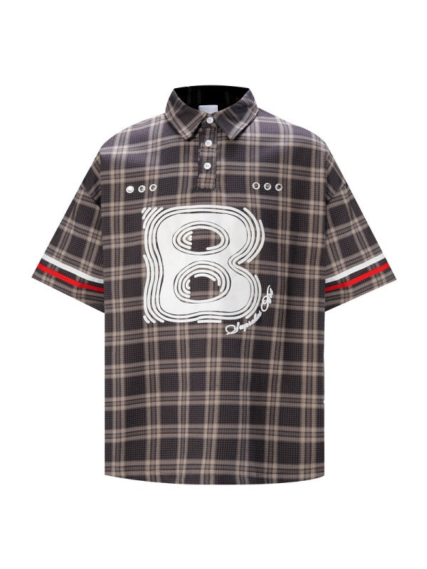 Retro Plaid Printed Polo Shirts