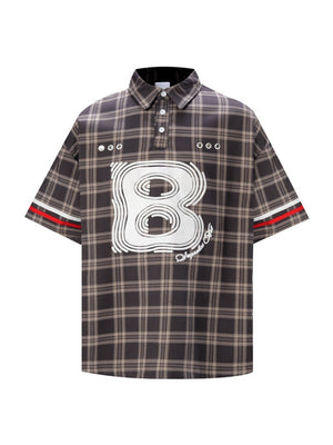 Retro Plaid Printed Polo Shirts