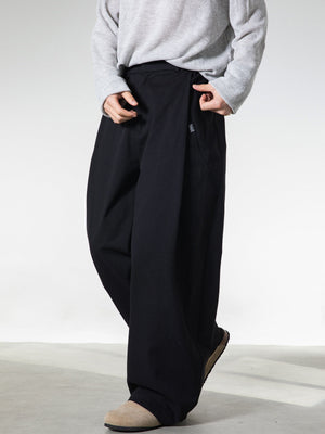 3D Pleats Pure Cotton Loose-fit Straight-fit Pants