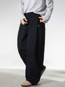 3D Pleats Pure Cotton Loose-fit Straight-fit Pants