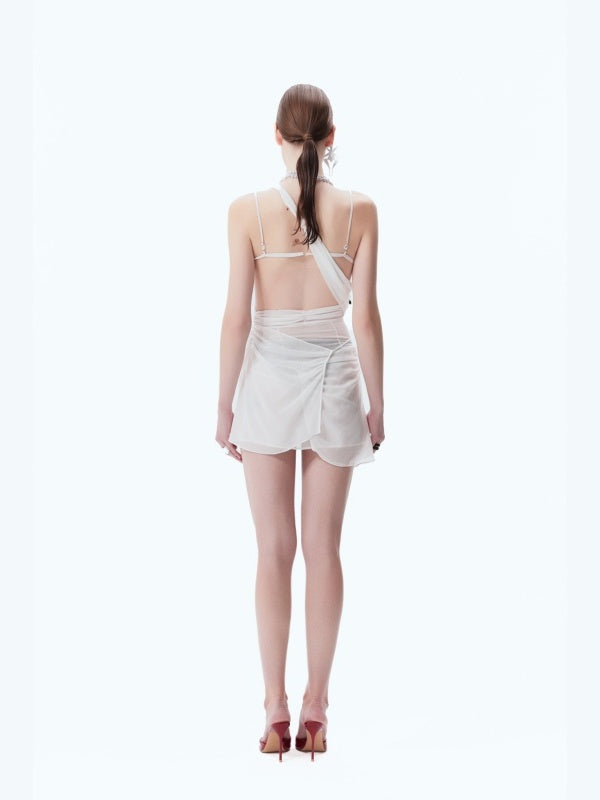 Gathered Irregular Hem Dress