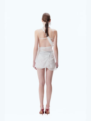 Gathered Irregular Hem Dress