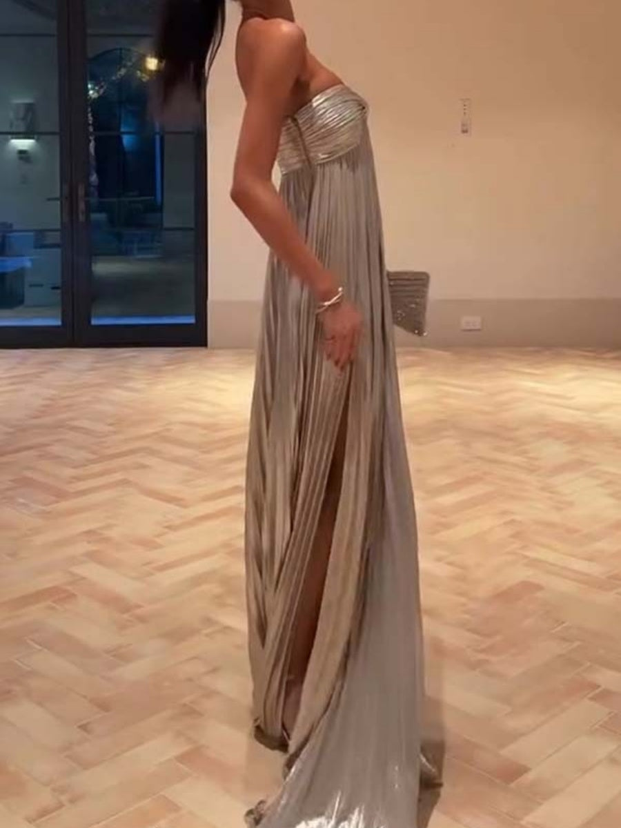 Hot Stamping Tube Top Loose-fit Evening Dress Mini&Short Dresses