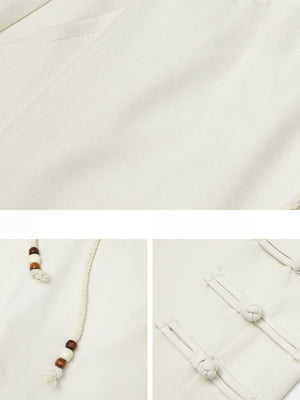 New Chinese Style Chinese Knot Design Loose-fit Pants