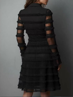 Turtleneck Tight Fit Temperament Slit Formal Dress Maxi Dresses