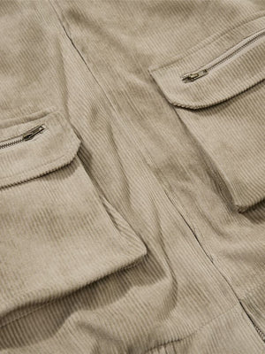 Retro Contrasting Colors Corduroy Letter Splicing Lapel Jackets