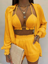 Gradient Print Camisole Shirt And Shorts Three-piece Set