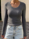 100% Wool Crew Neck Long-Sleeve Sweater