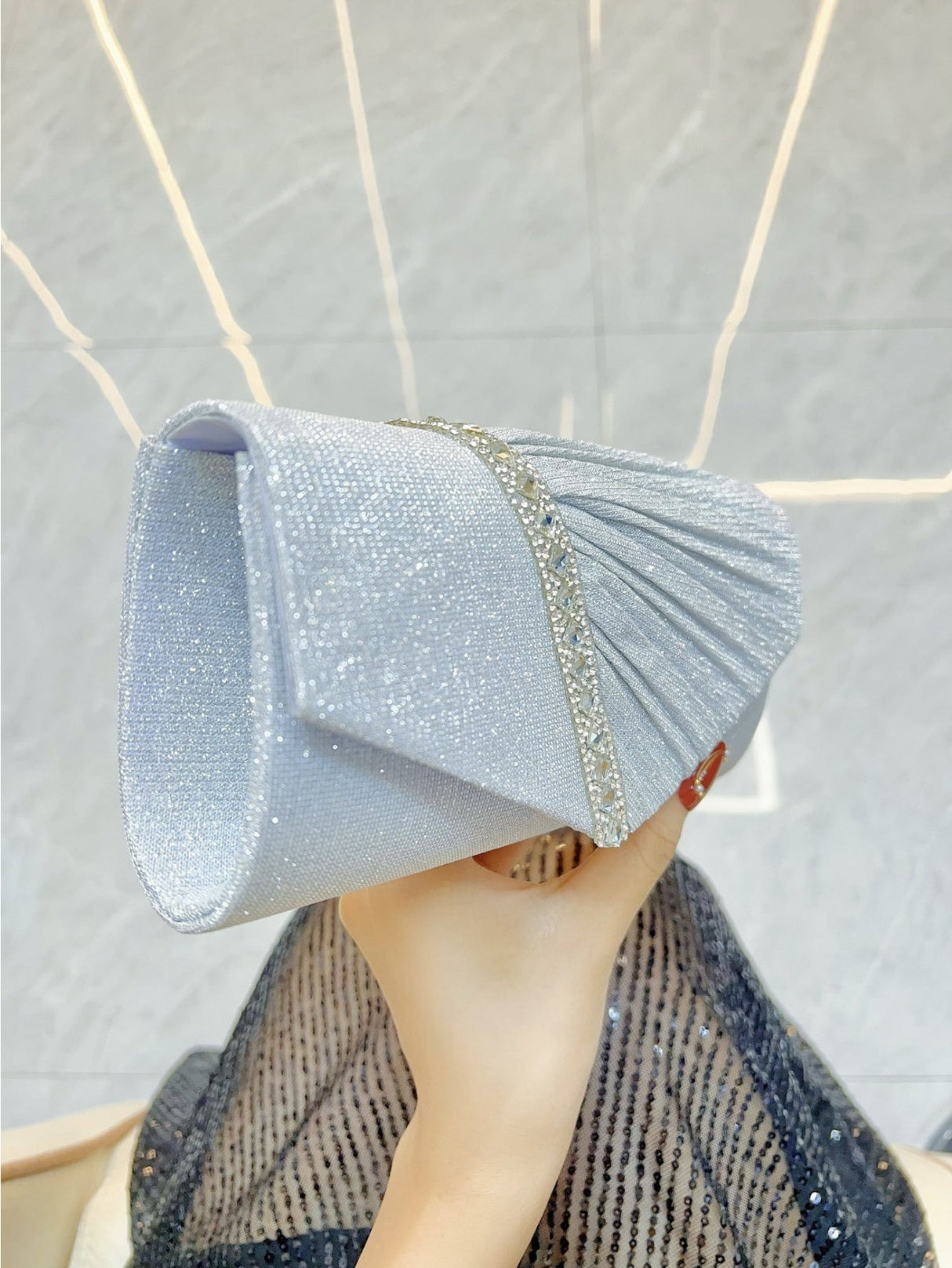 Liber Four Seasons ACC Pleated Diamond Small Square Bag