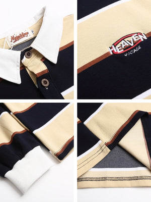 Liber Autumn Neutral wear Contrasting colors Stripes Polo Shirts
