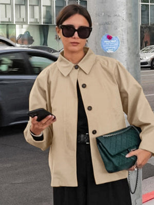 Liber Autumn Women's Trench Coats Solid Color Jackets