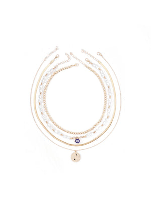 Round Tag Multi-layer Necklace