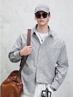 Vintage Distressed Tie-dye Design Loose Long-sleeved Shirt