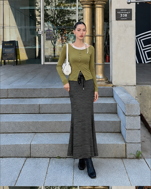Elegant And Slimming Striped Fishtail Skirt