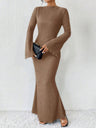Hip-hugging Long Sleeve Slim-fit Maxi Dresses