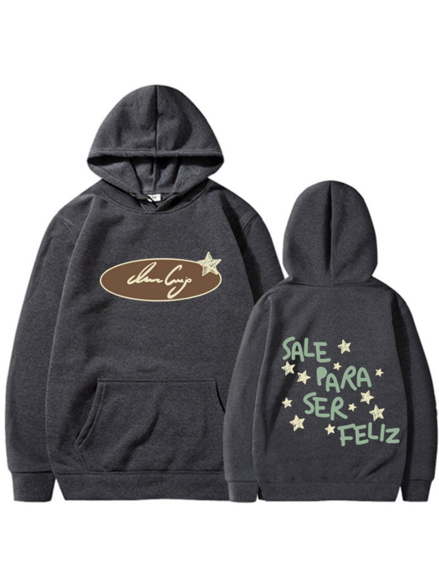 Bemalung geometrischer Muster, lockere Kapuzenpullover.