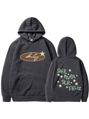 Bemalung geometrischer Muster, lockere Kapuzenpullover.