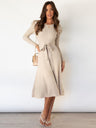 Puff Sleeves Knitted Skirt High-waisted Full Skirt Maxi Dresses