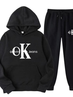 Sports Printed Hoodies Sweatpants 2-piece Sets