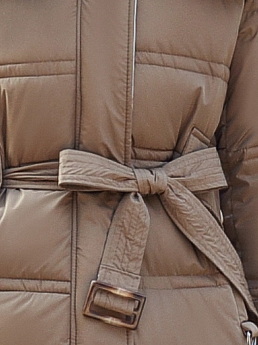 Fur Collar Style With Detachable Fur Collar Waist Quilting Keep Warm In Winter Elegant Commuter Style Cotton Jacket/Down Jacket