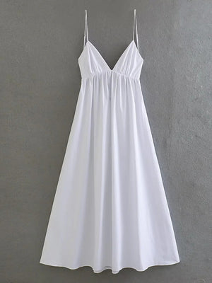 Big Backless V-neck Camisoles Maxi Dresses