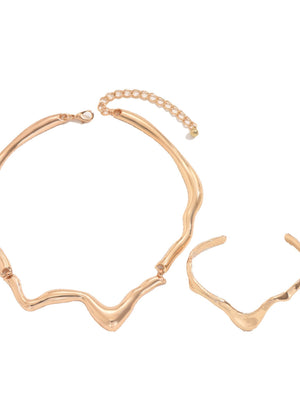 Liquid Lava Metal Necklaces And Bracelets Jewelry Sets