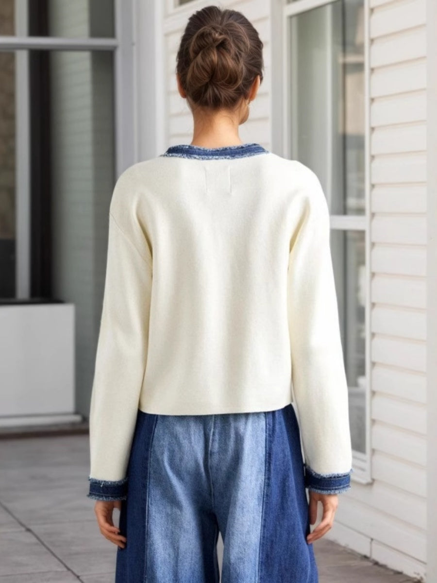 Liber Autumn women's clothing color matching buttons Patchwork jacket