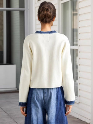 Liber Autumn women's clothing color matching buttons Patchwork jacket