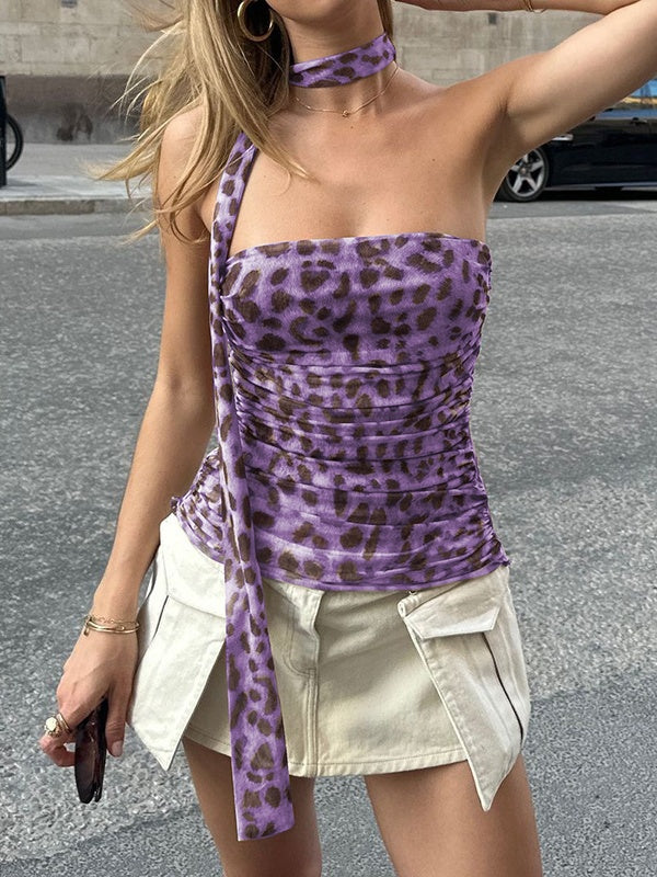 Liber Winter Women's Printed Leopard Tank tops&Camis