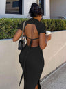 Backless Slit Maxi Dresses
