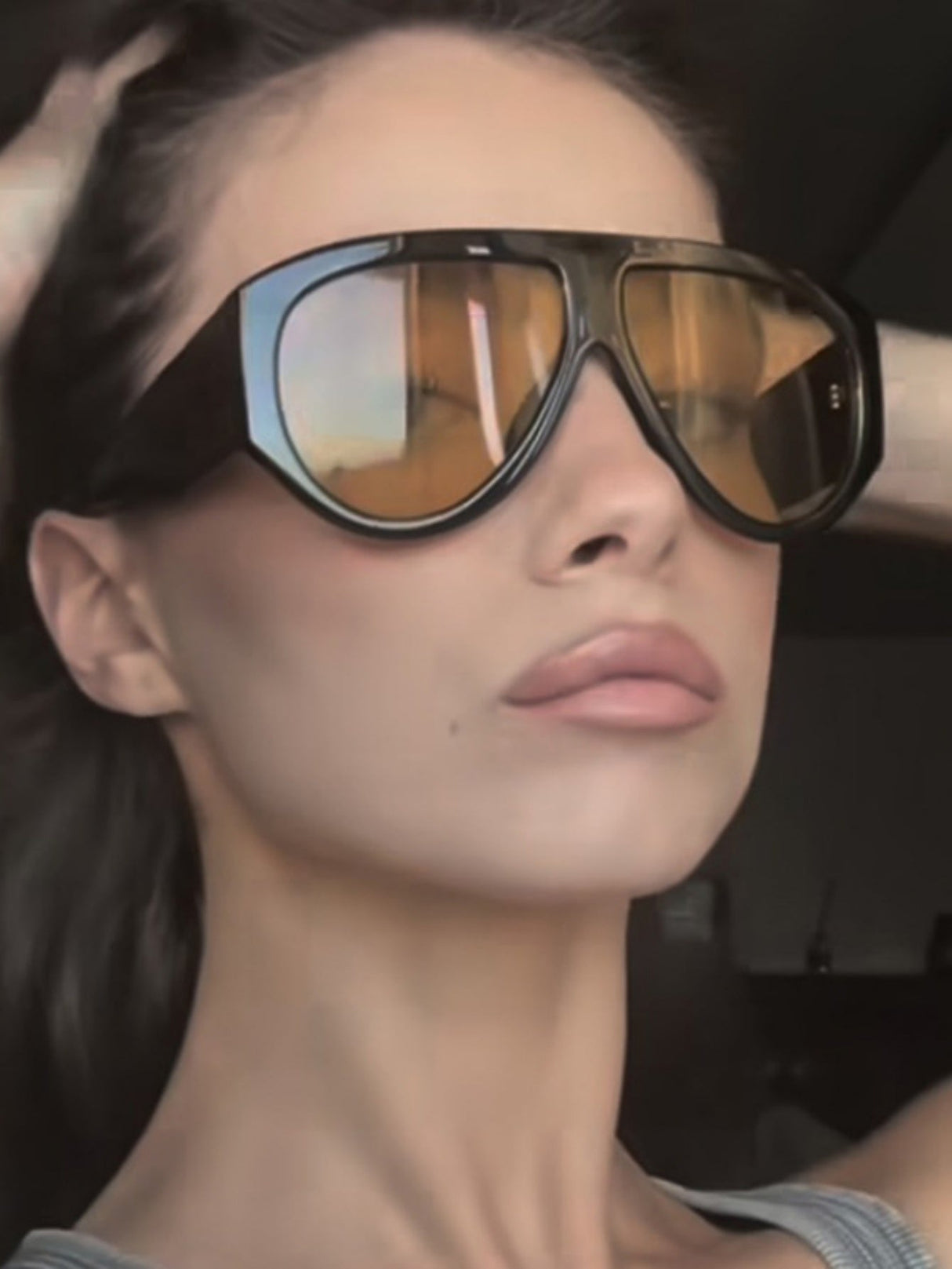 Large-framed Leopard-print Aviary-shaped Sunglasses