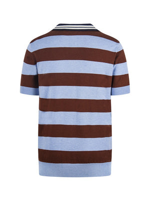 Retro College Style Color-blocked Stripes POLO Shirt