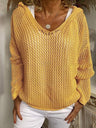 Knitted Outer Layer Sun Protection Knitted Hooded See-through Top