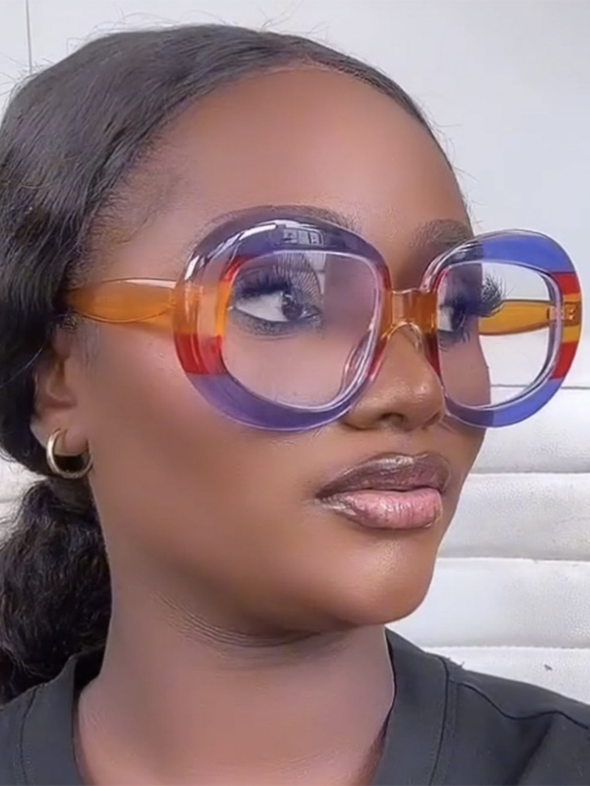 Irregularly Shaped Full-frame Round Fashion Glasses