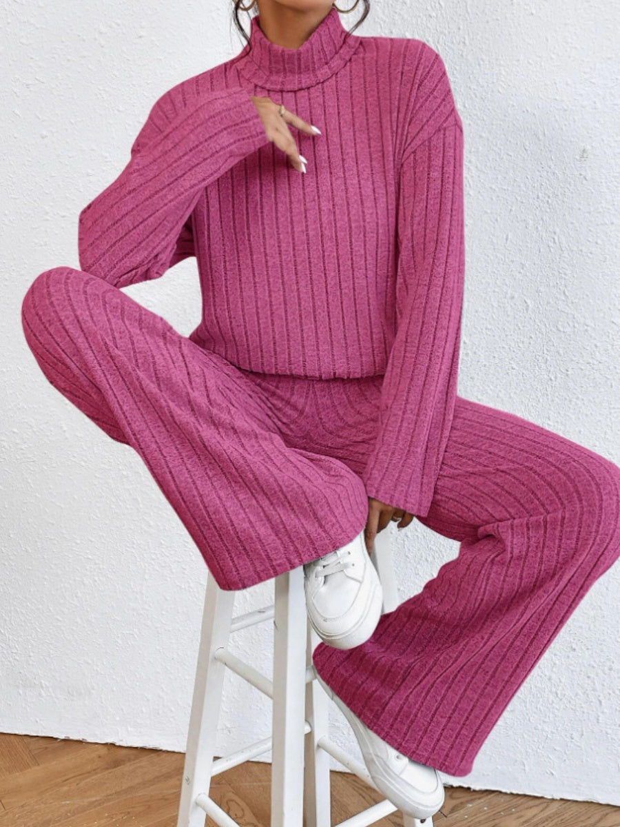 Sweaters Loose Trousers High Collar Two-piece Suit