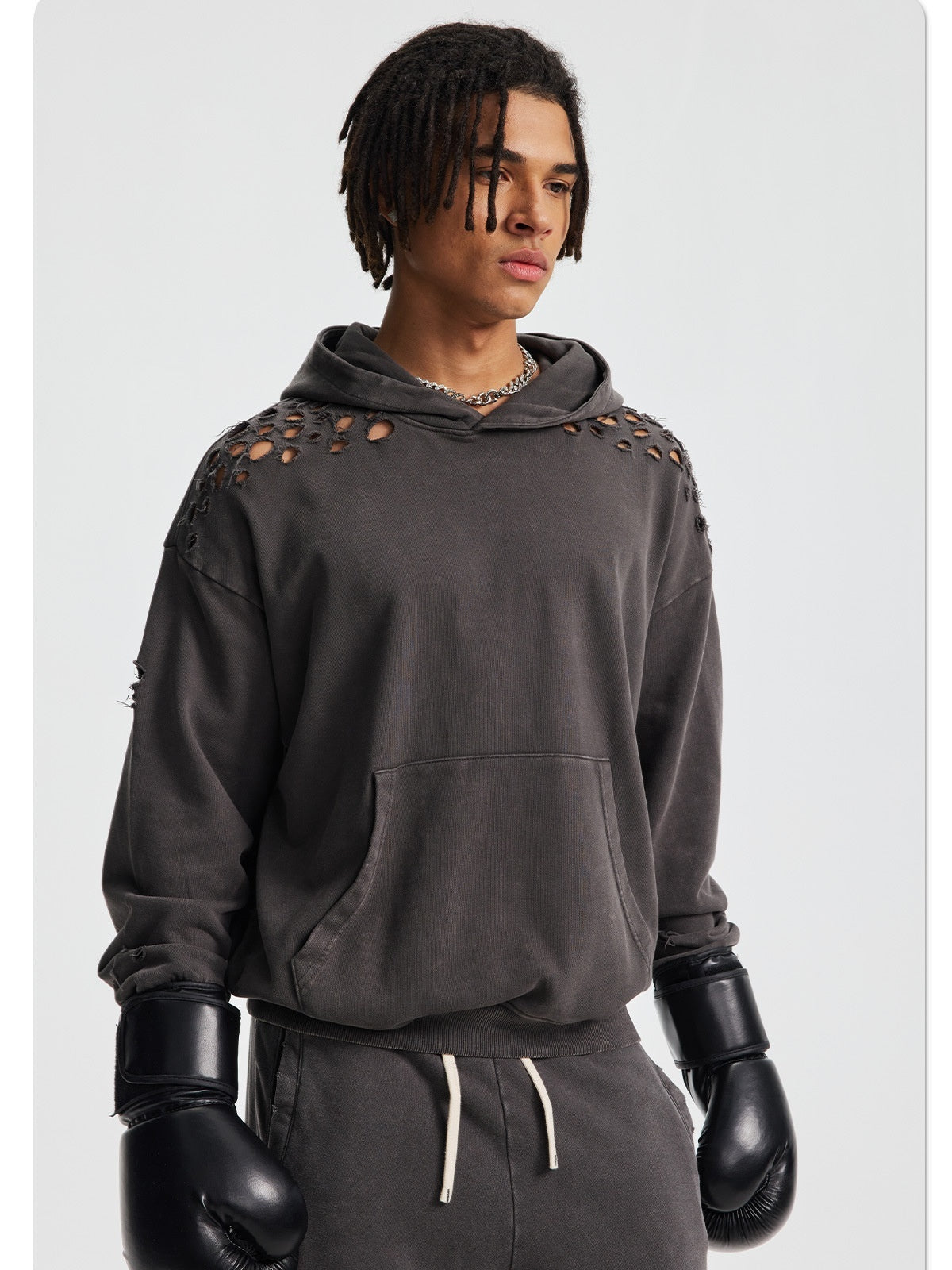 Ripped Hoodie & Pants Set