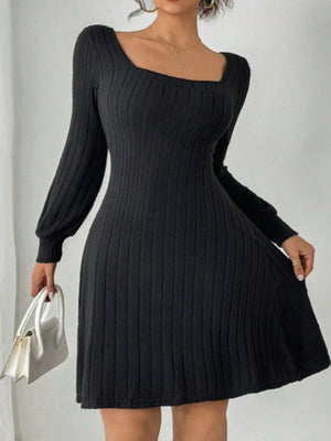 Black Long Sleeve Mesh Butterfly Embroidery Patchwork Mini&Short Dresses