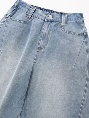 Retro Washing Old Blended Wide-leg Tooling Jeans