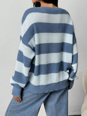 Stripes Color Matching Knitted Sweater