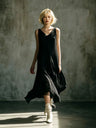 V-neck Sleeveless Chiffon Long Dress