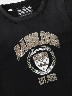 BADBLOOD Work Shop Printed Distressed T-shirts