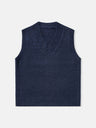 Gilet en maille ample à col en V en mélange de laine