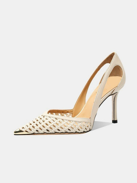 Woven Openwork High Heels